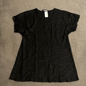 Elegant Black Lace Sleeve Women's nightgown by Cruz